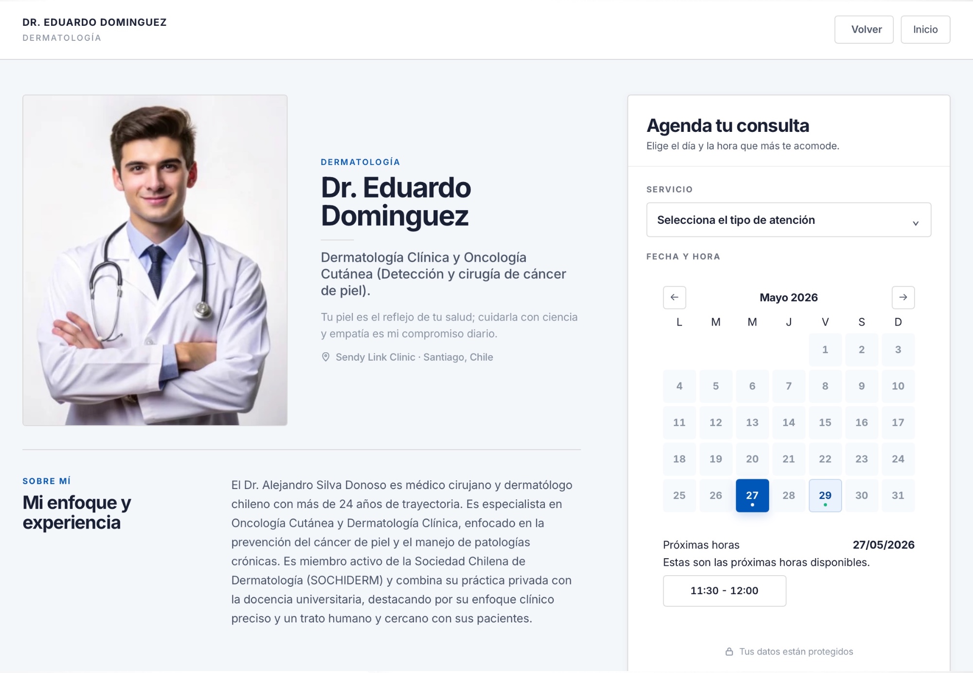 Agenda de Sendy Link en vista lista